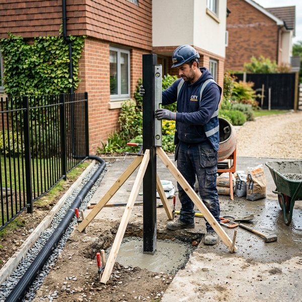 Gate Installation - Concrete Gate Post Setting and Drainage Clearance in Dandenong